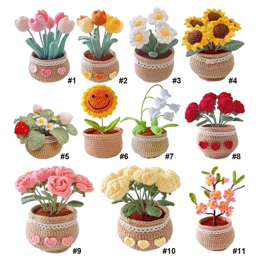 Fai-da-Te kit for Flowers in Vase with Video Tutorial, Tools for Crochet Resistant to Usura, Workwear Kit for Adults and Children