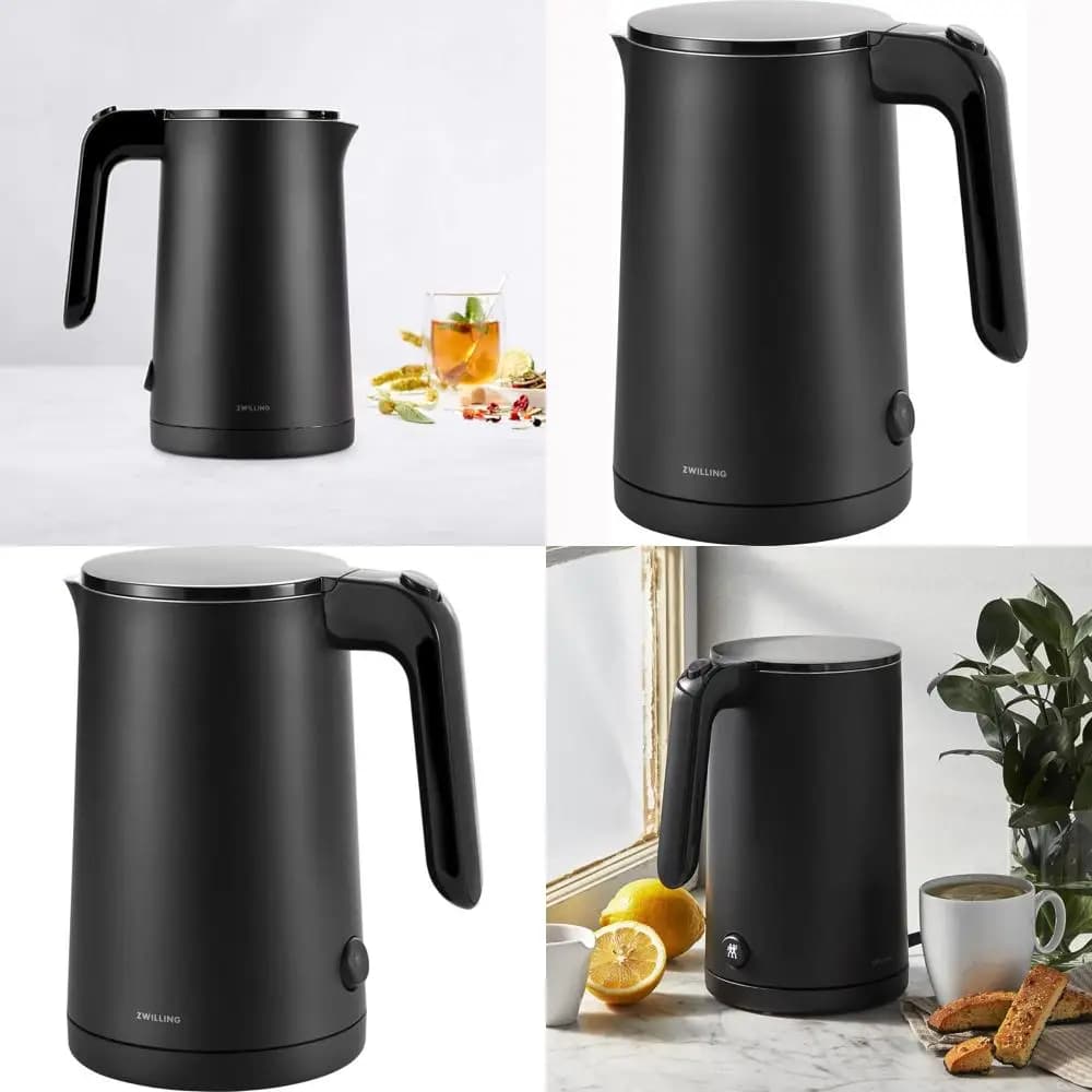 1 liter wireless electric kettle with Cool Touch technology, black
