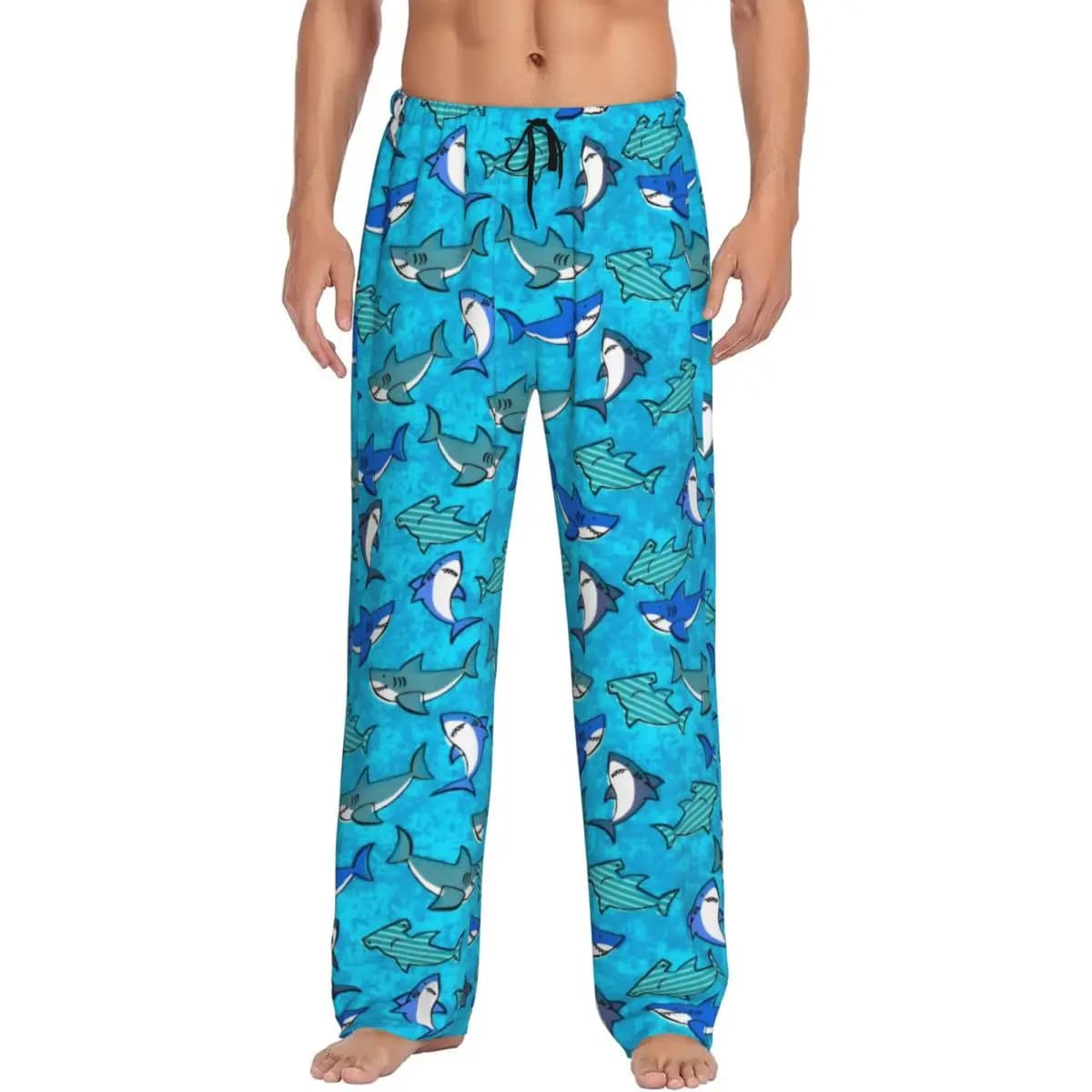 Pantaloni da pigiama da uomo personalizzati con stampa di pantaloni da notte per dormire con animali carini con tasche