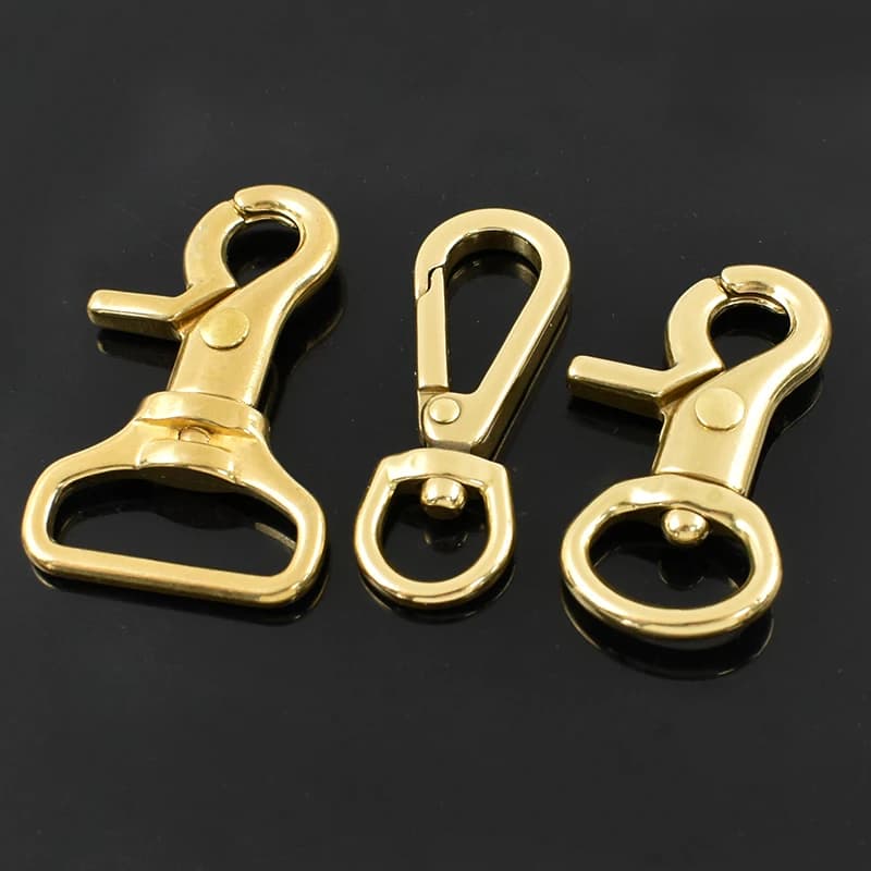 2/5 Pezzi Ganci a Moschettone Girevoli in Ottone Massiccio per Zaini, Guinzagli per Animali Domestici, Accessori per Catene e Clip
