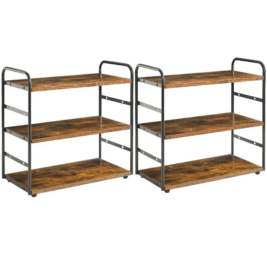 Set di 2 organizer da bancone da bagno a 3 livelli, ripiano da appoggio con vassoio, portaspezie da cucina in piedi, scaffale da appoggio Cos