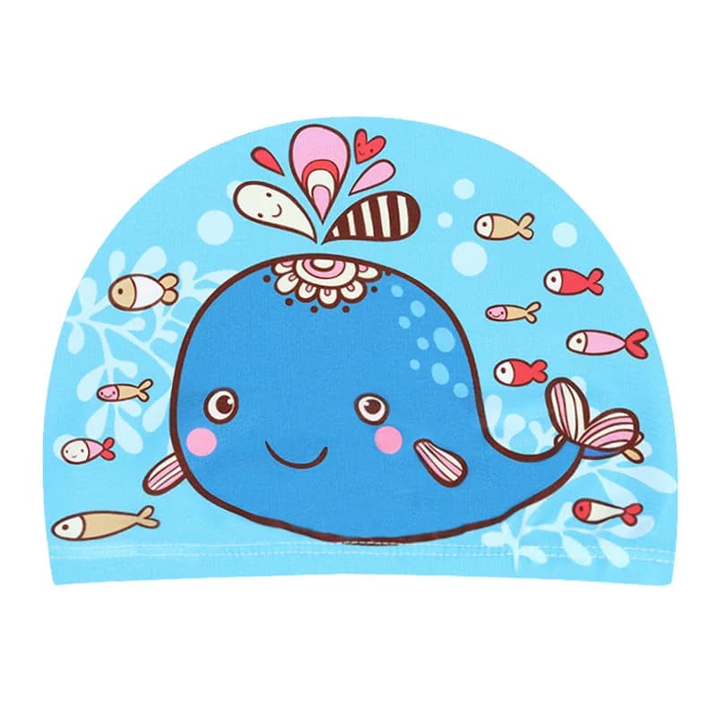 Cartoon Swimming Headphone Children Elastic Fabric Swiming Pool Water Sports Cute Hat Swimming Hats Swim Hats Boys New