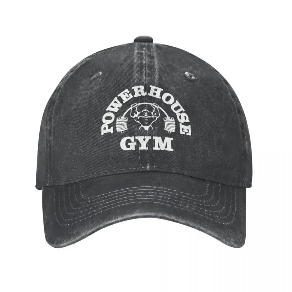2025 Berretti da baseball da palestra classici in denim Powerhouse per uomo donna cappello da baseball regolabile estivo divertente protezione solare