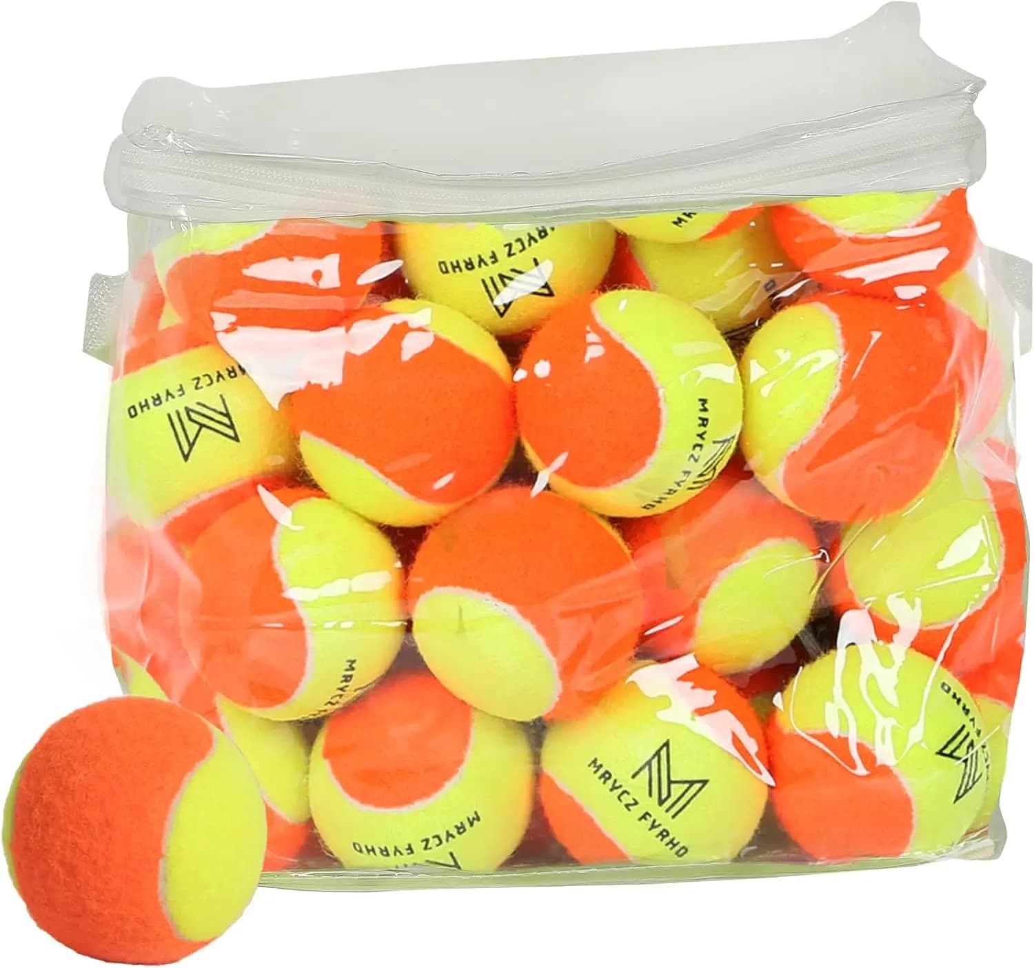 Confezione da 12-40 Palline da Tennis a Bassa Compressione per Allenamento Bambini, Borsa a Rete per Facile Trasporto