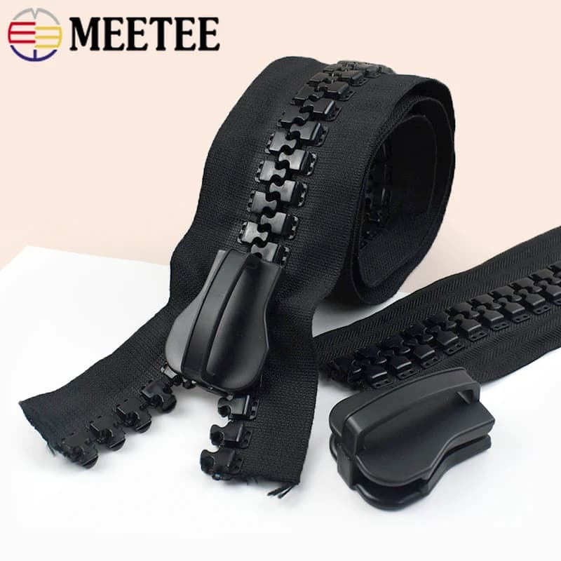 Meetee 30 # Cerniere in resina extra large con cursore cucito zaino da esterno tenda chiusura con cerniera kit di riparazione accessori per vestiti per bagagli