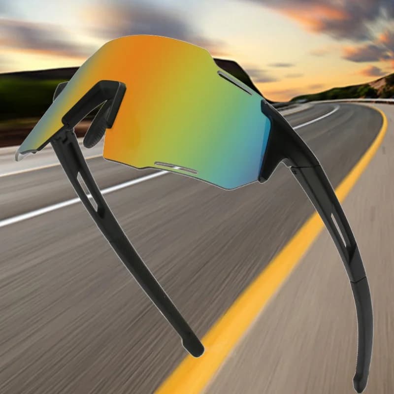 Occhiali da sole sportivi da 3 pezzi, occhiali da ciclismo per uomo e donna, protezione UV, antivento e resistenti al sole