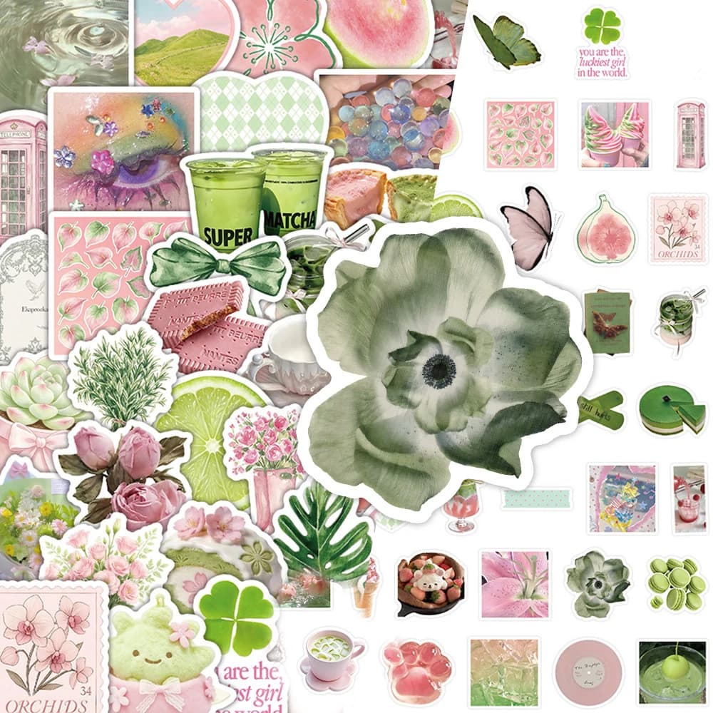 10/70PCS Summer Fresh Pink Green Guava Color Graffiti Stickers Exquisite Sticker for Phone Computer Notebook Stationery DIY Toys