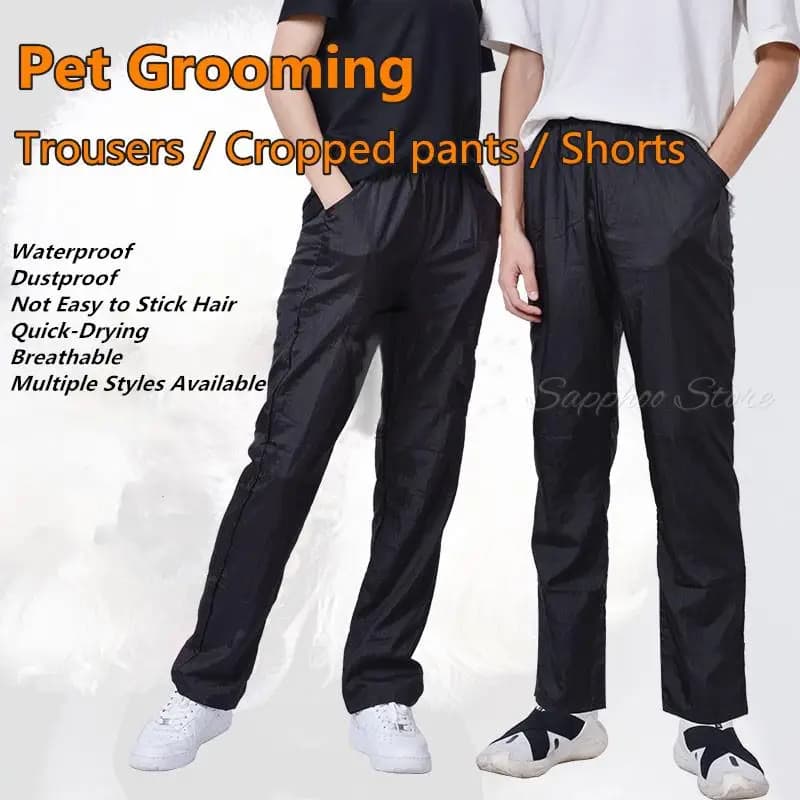 Impermeabile antistatico Pet Groomer abiti da lavoro pantaloni cane gatto parrucchiere bellezza abiti da lavoro pantaloni corti pantaloncini G0704