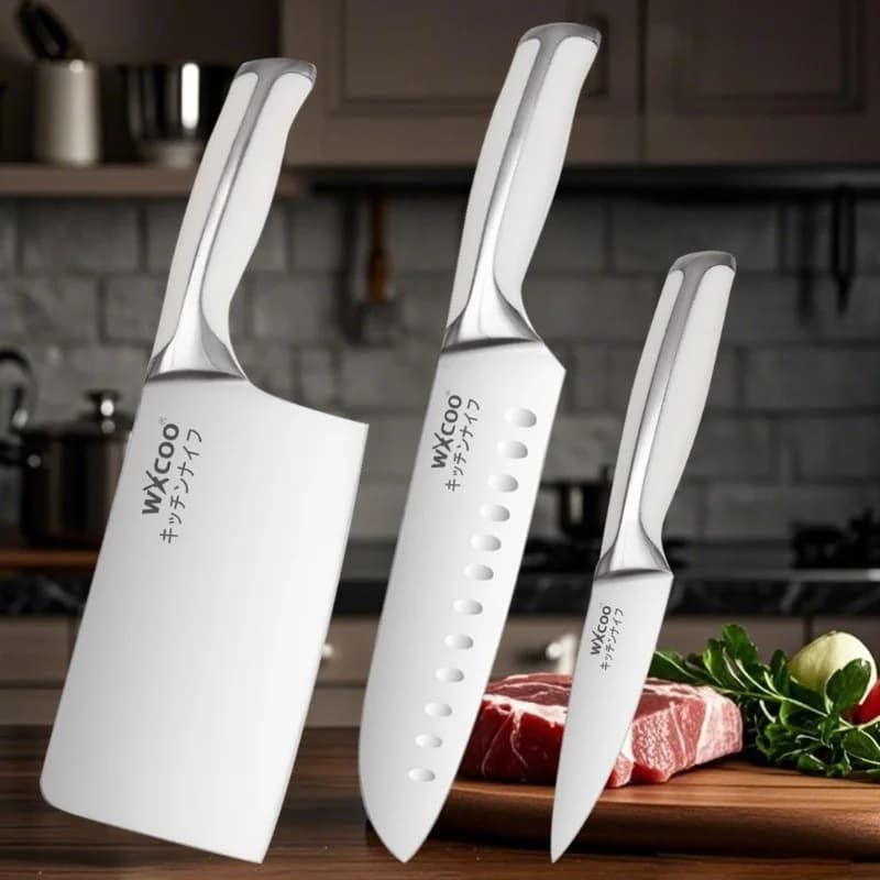 WXCOO Stainless Steel Kitchen Knives Household Bone Chopping Knife Fruit Vegetable Utility Santoku Slicing Professional