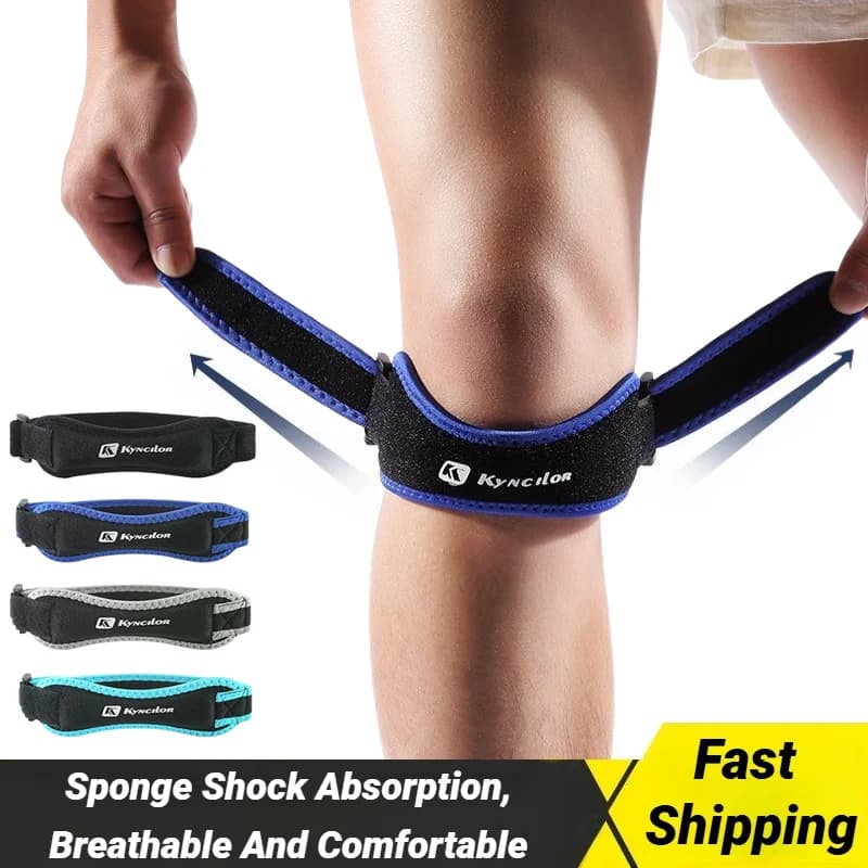 Protezione della fascia rotulea Ginocchiera Supporto per tendine del ginocchio Strape Brace Assorbimento regolabile Cuscinetto di compressione Basket