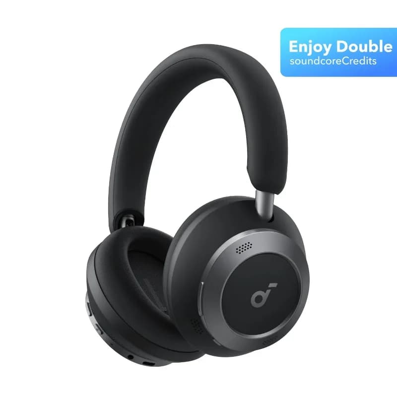 Soundcore Space One Pro headphones with active adaptive noise deletion, powered by 6 microphones, folding design, high resolution