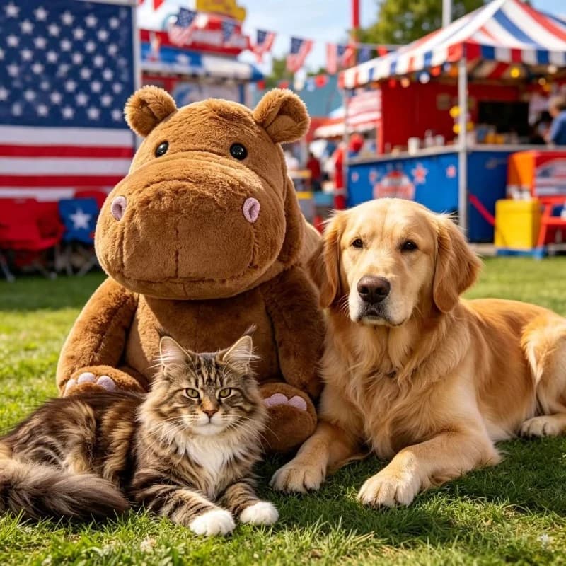 Nuovo Peluche Morbido a Forma di Ippopotamo, Adorabile Bambola per Interagire e Giocare con i Cani all'Aperto