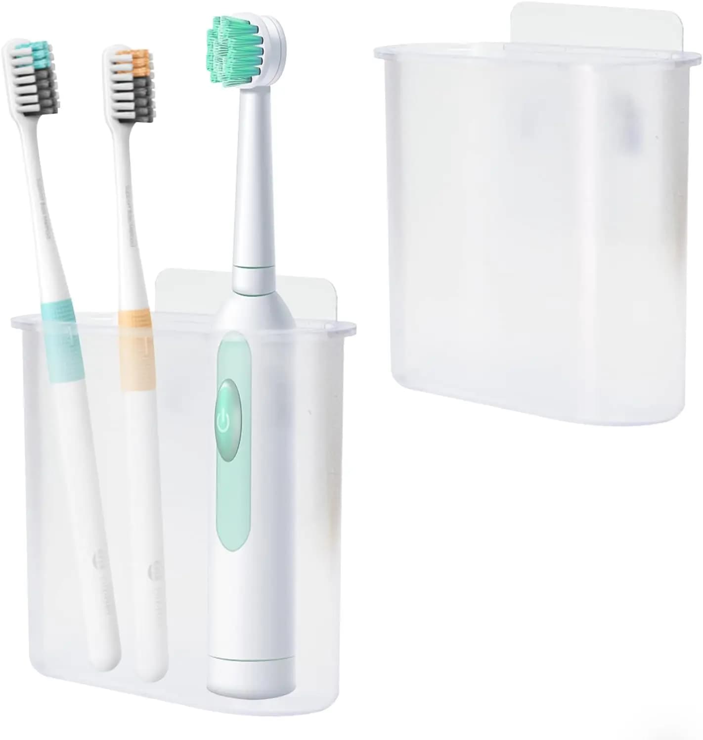 Pack of 2 Wall Transparent Brushes, Electric Brushes, Shavers and Bathroom Accessories