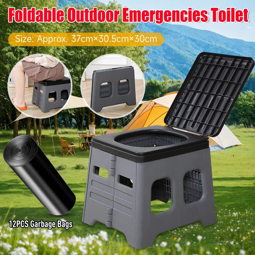 Portable Camping Toilet Seat Car Toilet Foldable Car Toilet Light Weight Folding Camp Toilet For Adults Kids Emergencies Use
