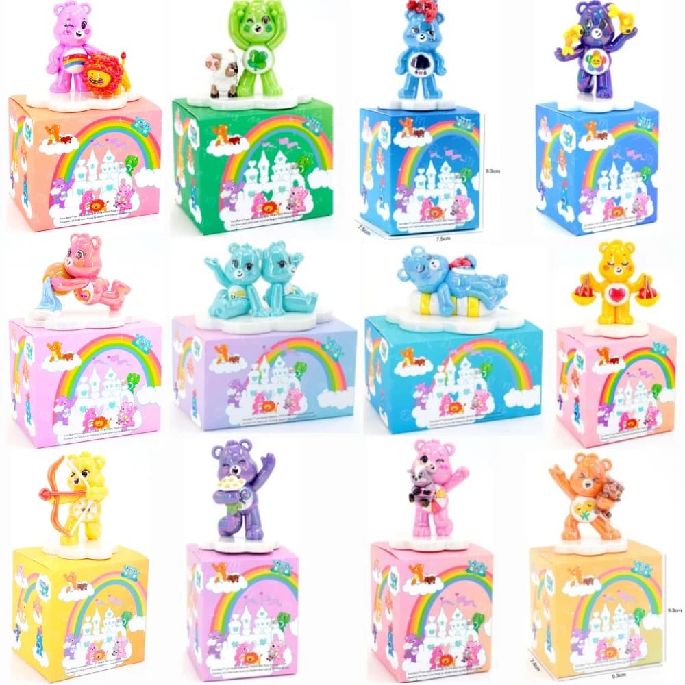 Care Bears 12 Zodiac Blind Box Figure Cartoon Bear Mystery Toy Statuetta da Collezione Decorazione da Scrivania Ornamento Regalo per Bambini e Fan