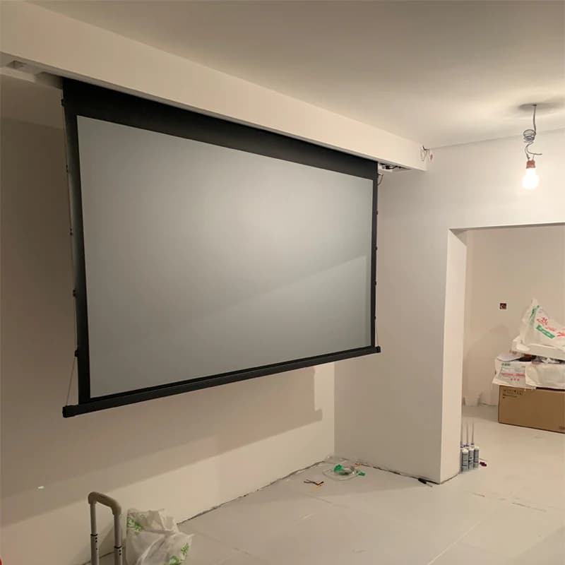 PerfecTisan Projector Screen 100 Inch Home Theater Hidden Motorized Alr Fresnel Projector Screen Ceiling Mount Ddp Shipping