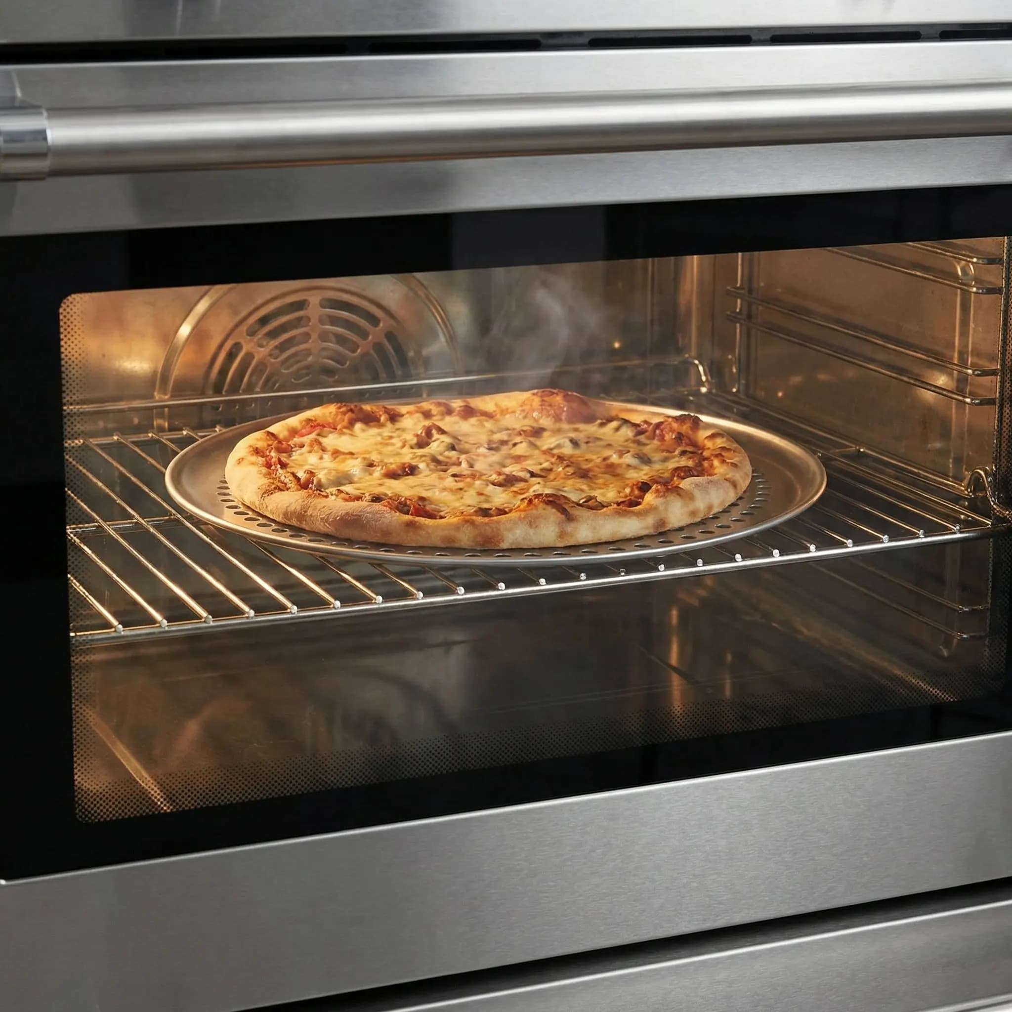 Teglia per Pizza in Lega di Alluminio con Fori, Antiaderente, Perforata, Utensile da Forno, Accessorio da Cucina