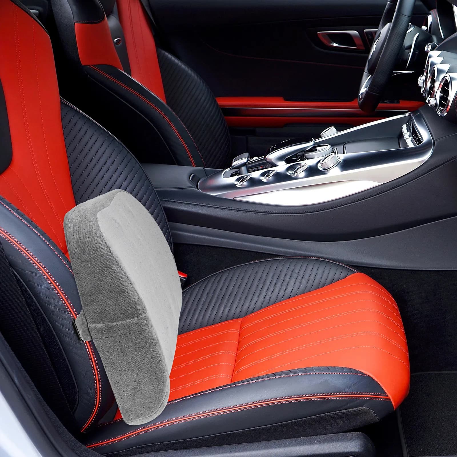 Cuscino Lombare in Memory Foam per Sedile Auto, Design Confortevole per Sollievo della Parte Bassa della Schiena, Cuscino per Sedia da Ufficio