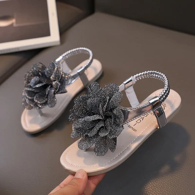 Sandali estivi Bambino Bambini Neonate Moda Fiore Principessa Sandali Scarpe da spiaggia Bambini Sandali floreali Pantofole con suola morbida