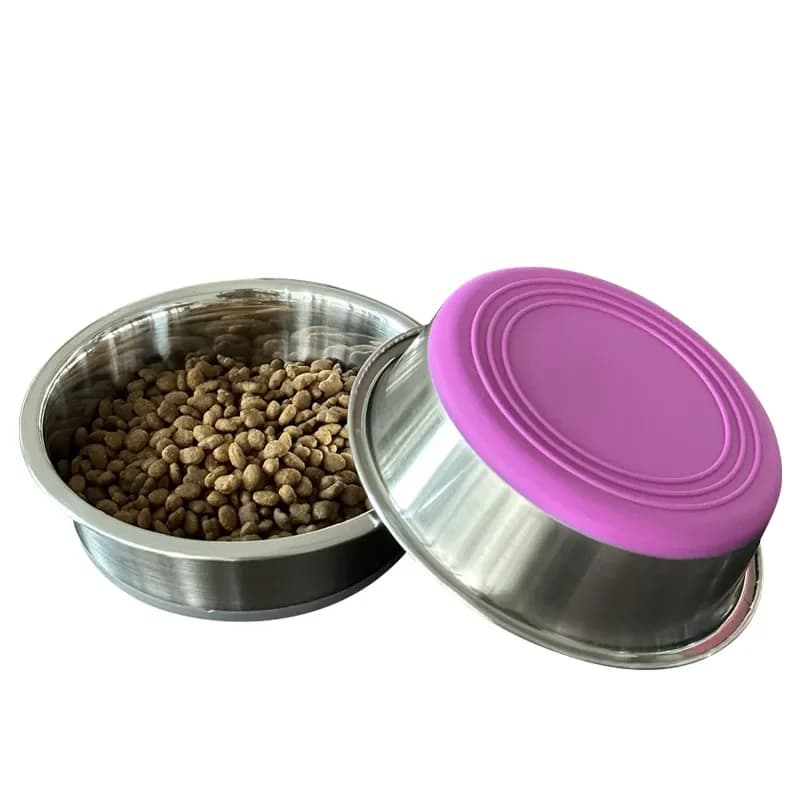 Nuovi Ciotole per Animali Domestici in Acciaio Inox di Grado Alimentare Senza BPA, con Fondo Antiscivolo in Gomma per Cibo e Acqua