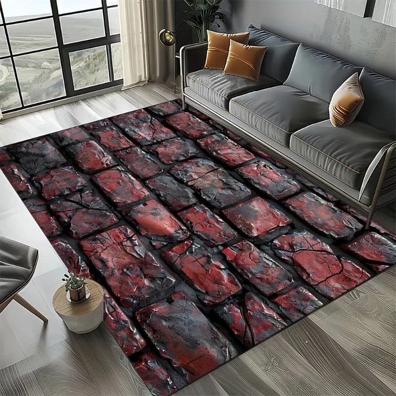2026 Nuovo stile mattoni edificio pietra muro originalità tappeto tappeto per soggiorno camera da letto decorazioni per la casa bambino antiscivolo per divano zerbino
