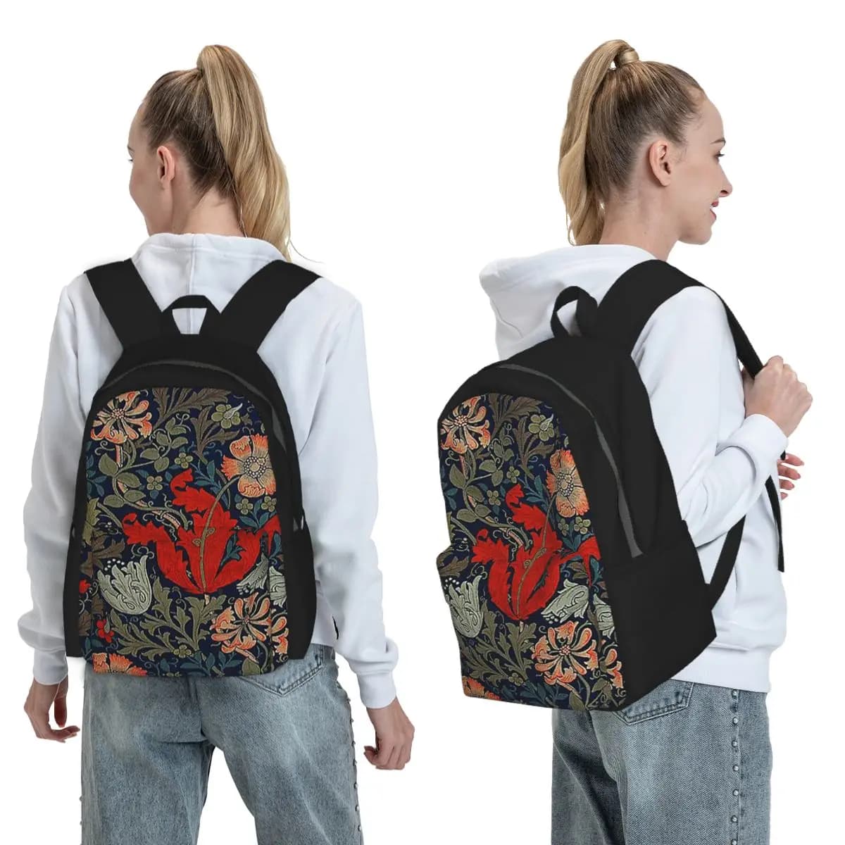 Zaino William Morris Compton, borsa per libri per studenti, borsa per la scuola per bambini, borse a tracolla per computer per uomo e donna