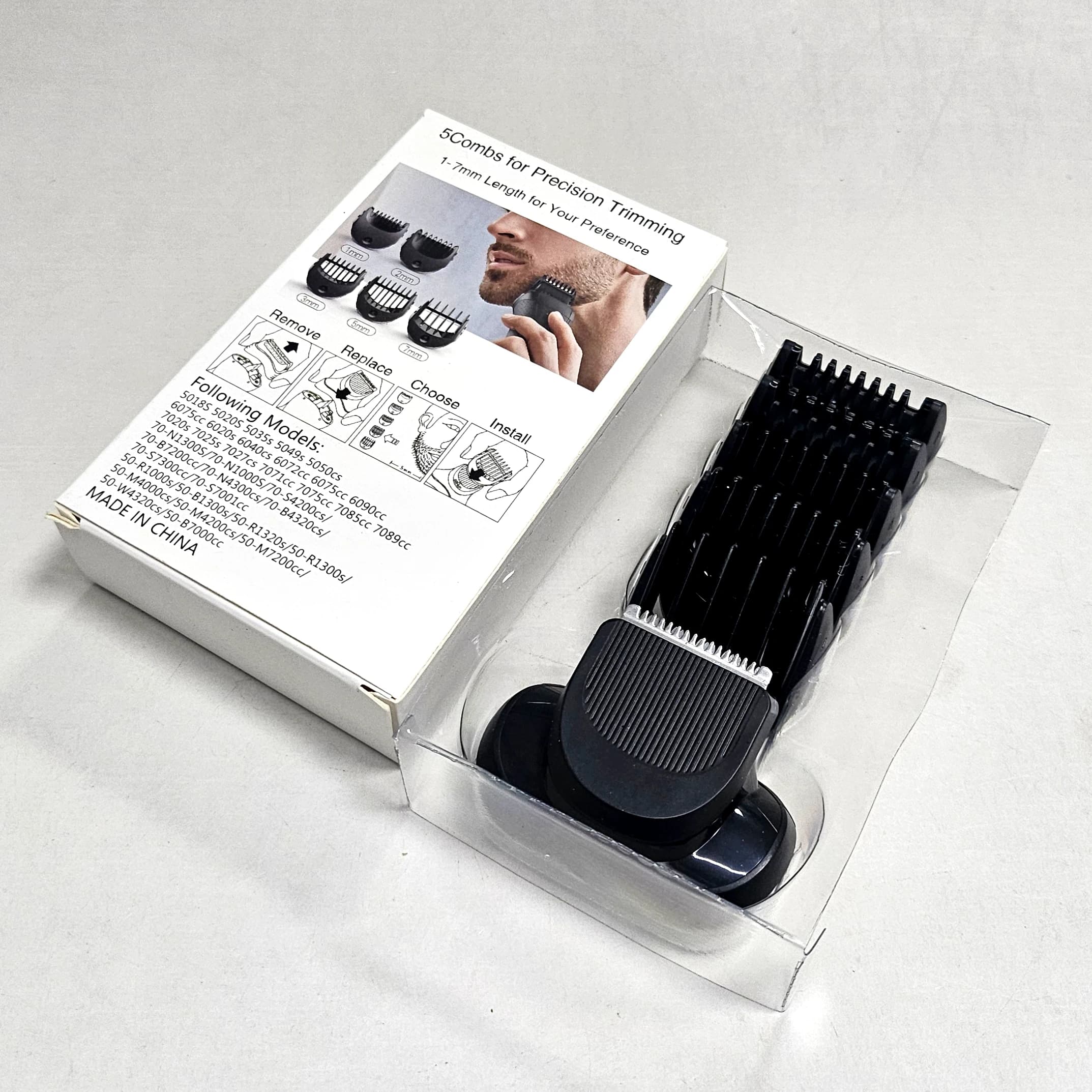 EasyClick Beard Trimmer Head Attachment Combs Fit For Braun New Generation Series 5, 6 and 7 Electric Shavers