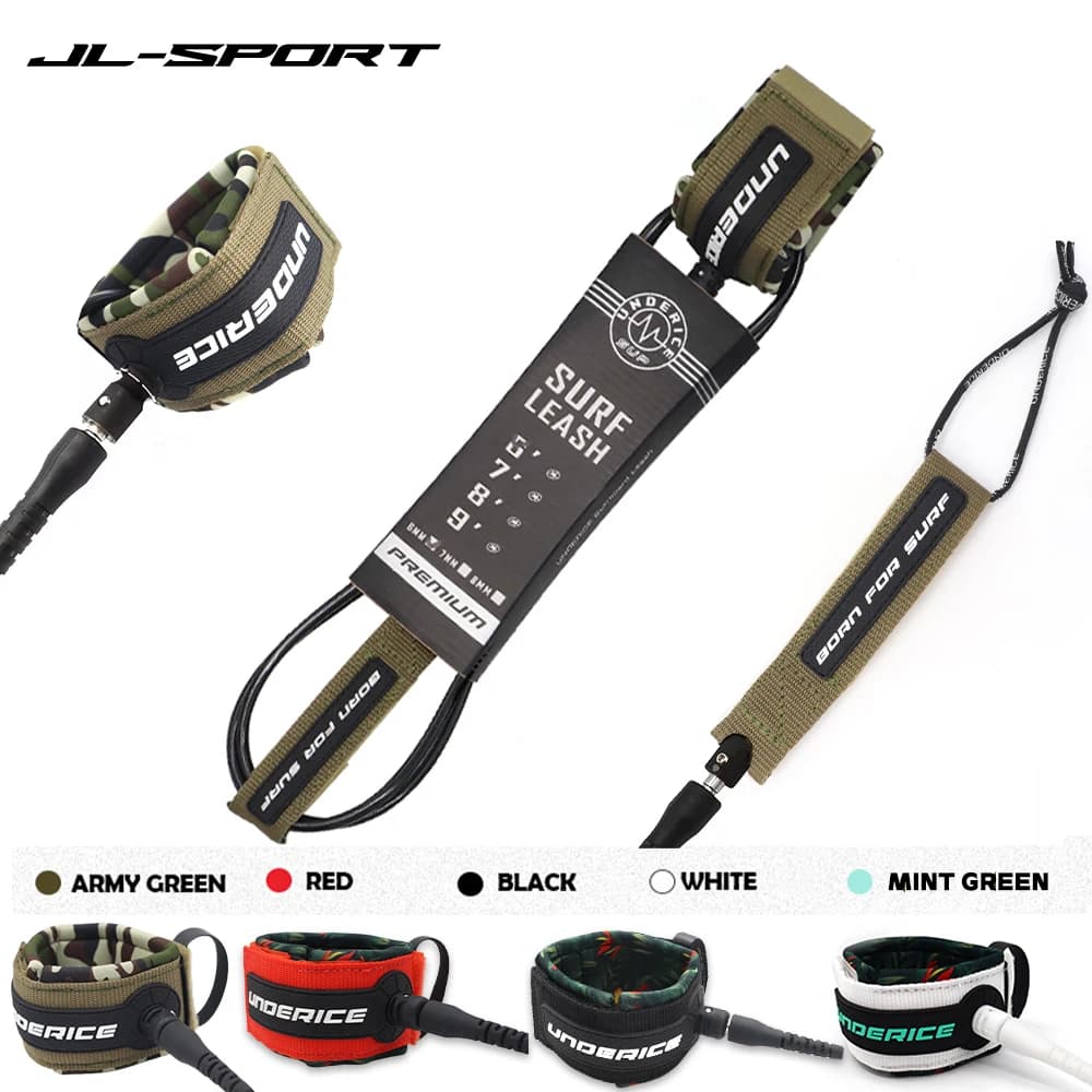 Corda da Surf per SUP 6-9FT, Leash per Tavola da Surf 7MM, Corda da Piede in TPU con Girelle in Acciaio Inox per Paddle Board Gonfiabile e Longboard