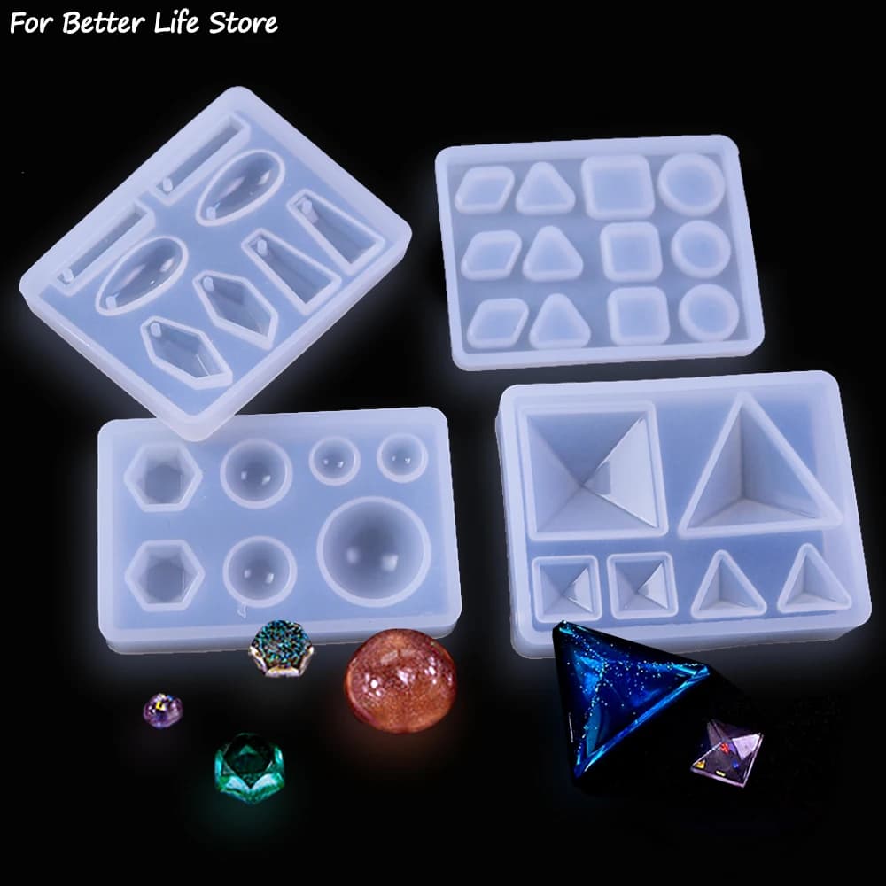 Per una vita migliore 1Pc resina epossidica trasparente ciondolo fai da te stampi in Silicone morbido orecchini fatti a mano creazione di gioielli stampo geometrico