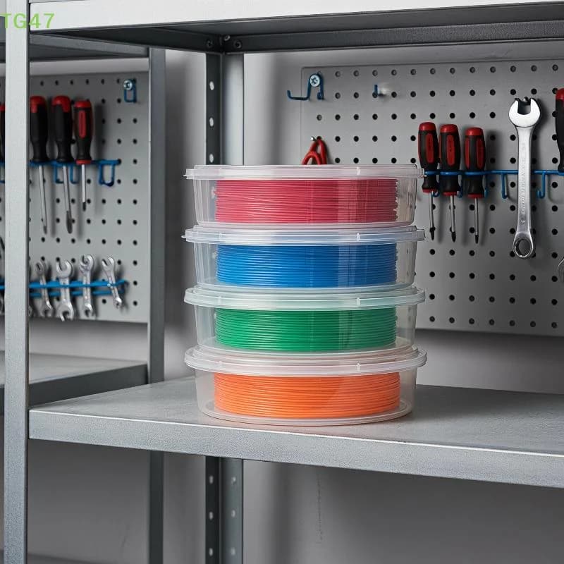 【LS】10Pcs Transparent 3D Filament Storage Containers Stackable Dustproof Moisture Proof Holders for Desktop Organization