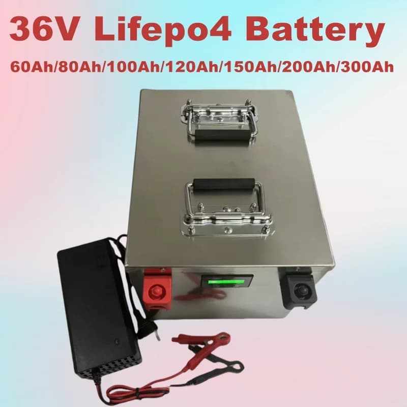 Batteria al litio LifePo4, carrello da golf 36V 60AH 80AH 100AH 120AH 150Ah 200AH 300ah 3000w, veicolo elettrico + caricabatterie