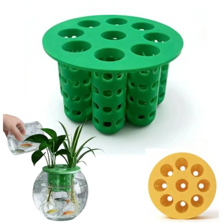 3D Printed Hydroponic Planter Vase, 9-Hole Seedling Starter Tray Indoor Gardening Net Cups Pots for Plants Flowers Vegetables,