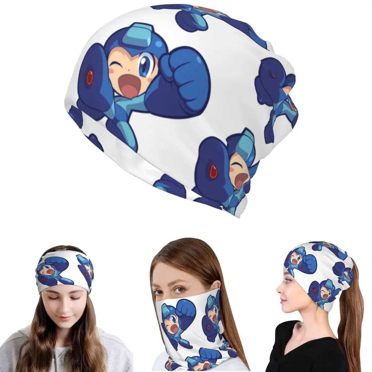Bandana Megaman, Mask Cover, Scarf, Headband, Beret for Men and Women, Breathable