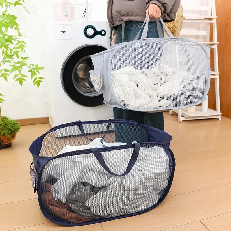 Cross-border successful folding whiteboard basket, bathroom basket, domestic whiteware basket, dirty clothes basket