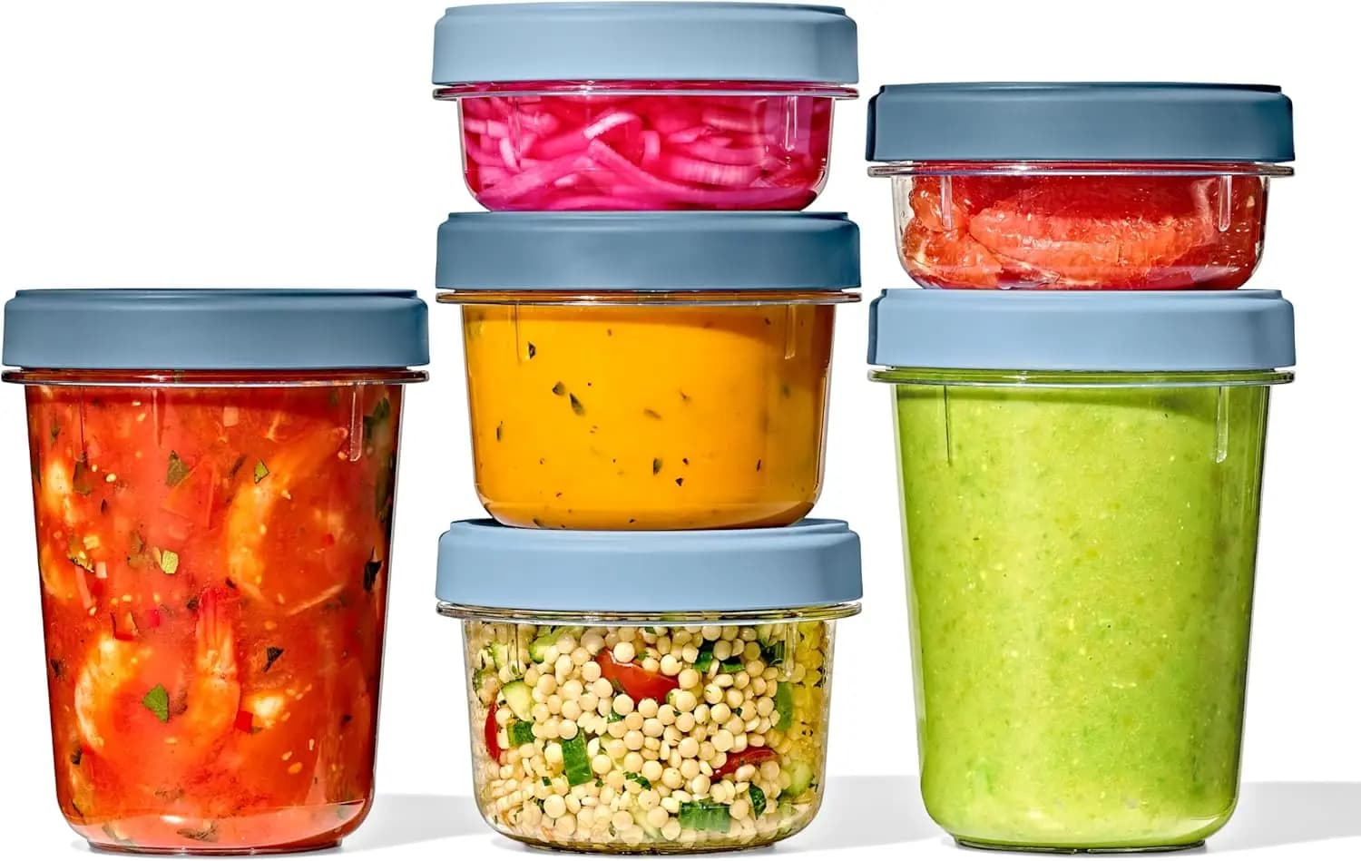 Set di 12 Contenitori Impilabili con Coperchi Ermetici per Preparazione e Conservazione dei Pasti