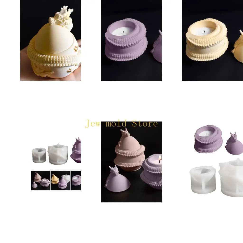 C71b stampi per supporto a candela unici stampi da artigianato a forma uova stampi a fiore silicone