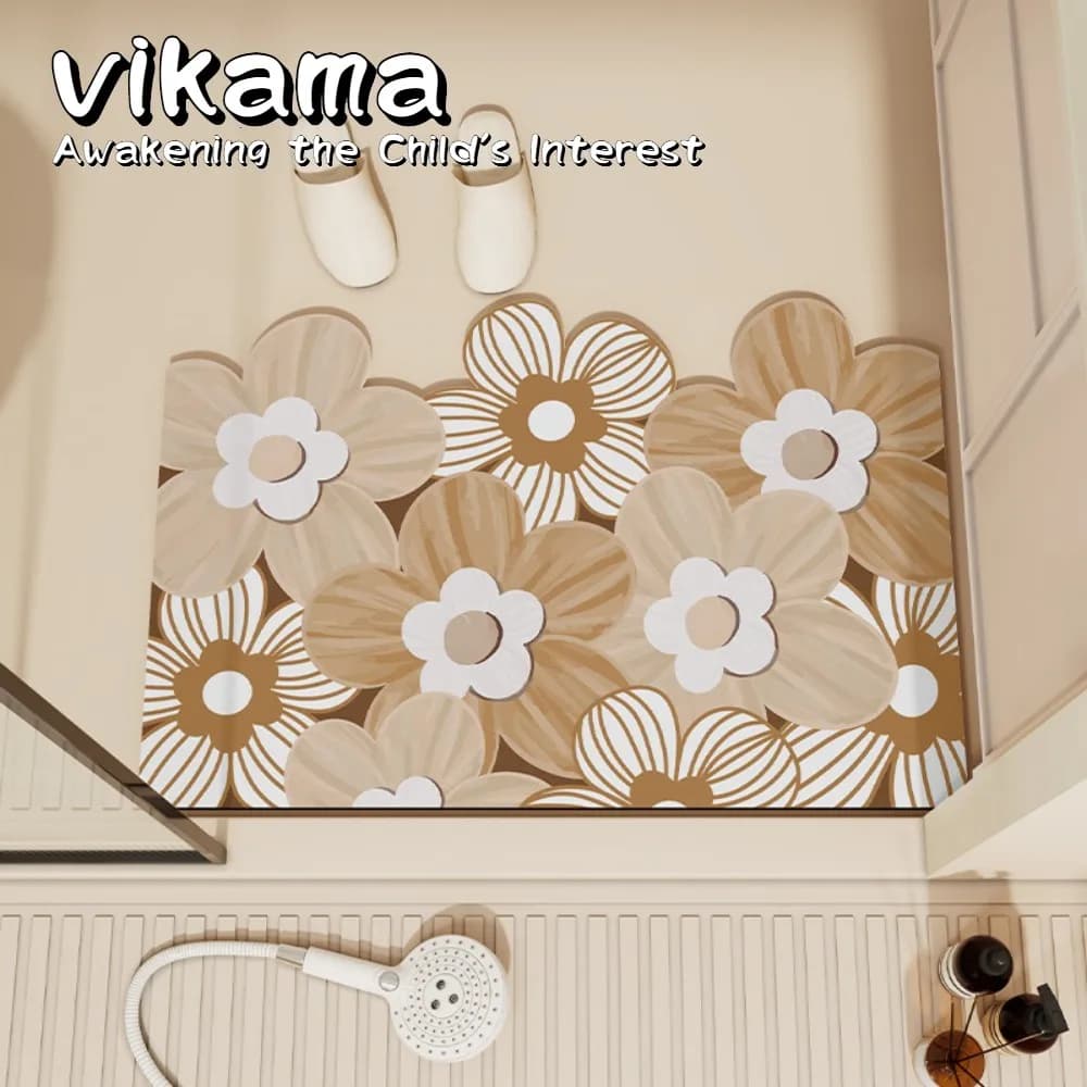 VIKAMA Tappetino da bagno antiscivolo Tappetino super assorbente ad asciugatura rapida Ideale per bagni, docce e ingressi di casa