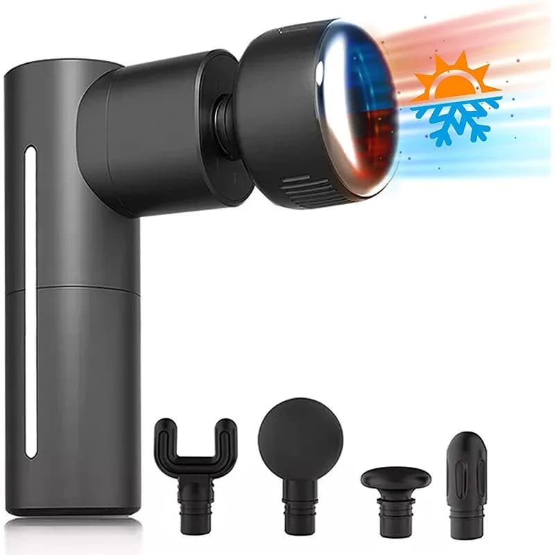 Hot Cold Compress Massage Gun, Rechargeable Portable Deep Tissue Muscle Massager with Multi-Speed Vibration