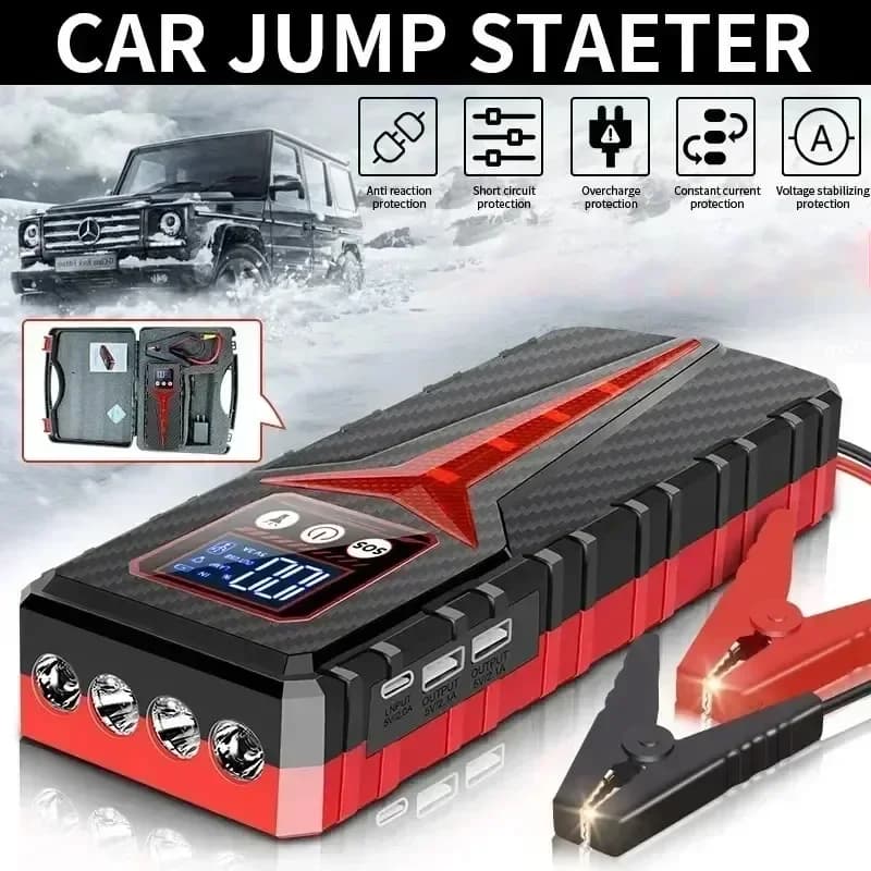 Avviatore di Emergenza per Auto 12V 229800mAh, Power Bank Portatile con Luce LED, USB, per SUV, Furgoni, Moto, ATV