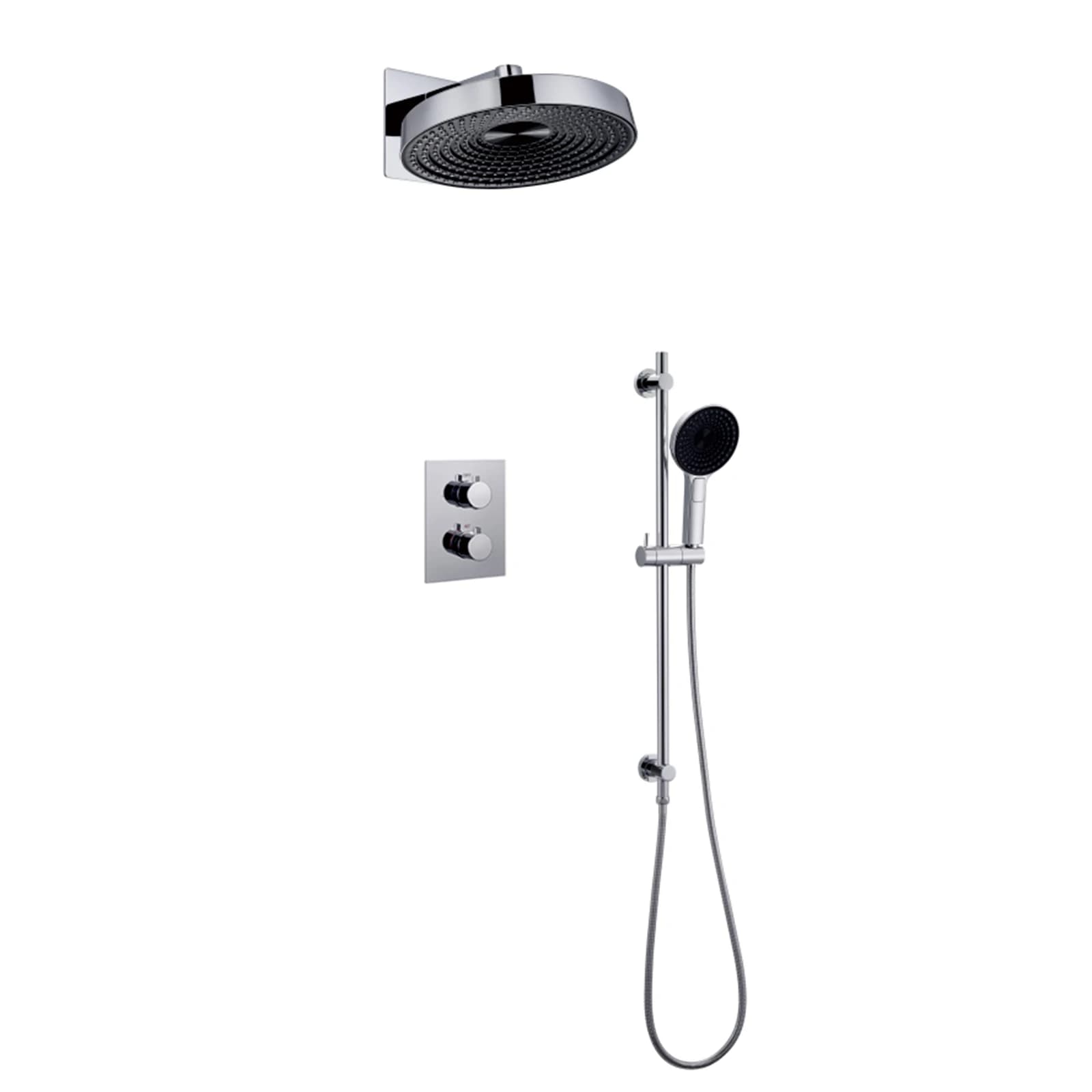 Set doccia con soffione doccia da bagno a due funzioni a temperatura costante in acciaio inossidabile 304 con asta di sollevamento
