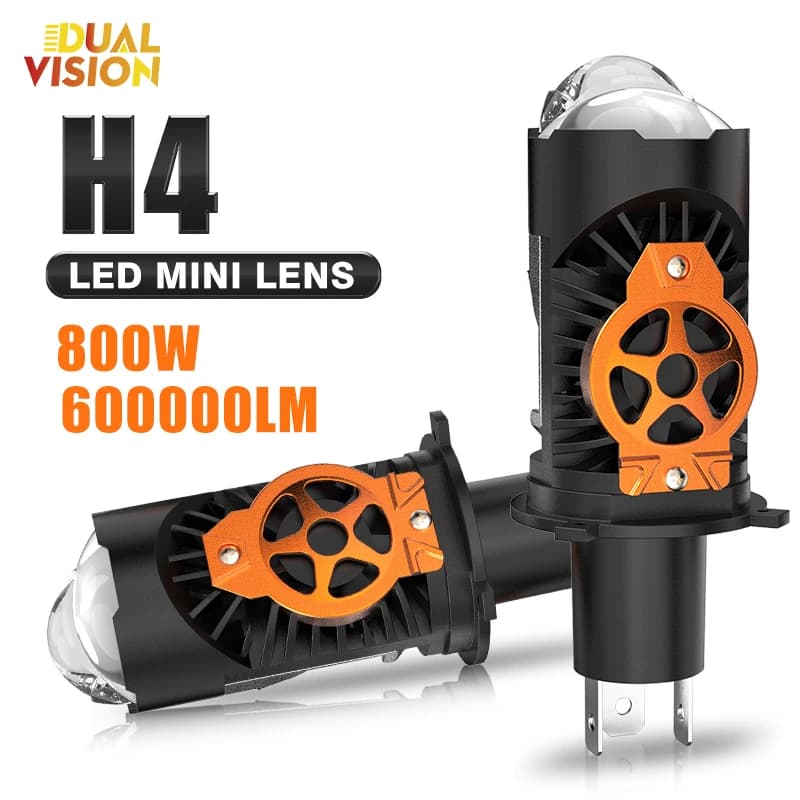 1PCS H4 Proiettore LED Mini Len Lampadine per fari 60W Fascio alto/basso 6000K Bianco LHD RHD Lampada fendinebbia per motocicli Accessori 12V