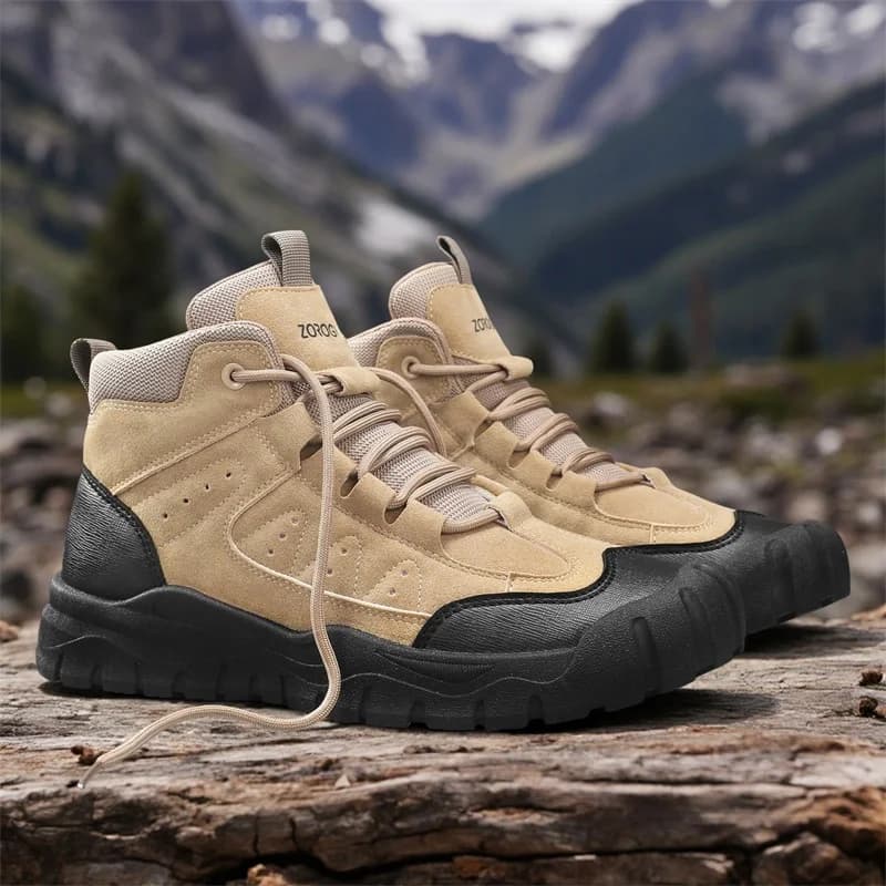 Men's High Top Shoes Outdoor Non Slip Travel Hiking Boots Protective Work Safety Shoes Lace Up Men Ankle Boots Botas Para Hombre