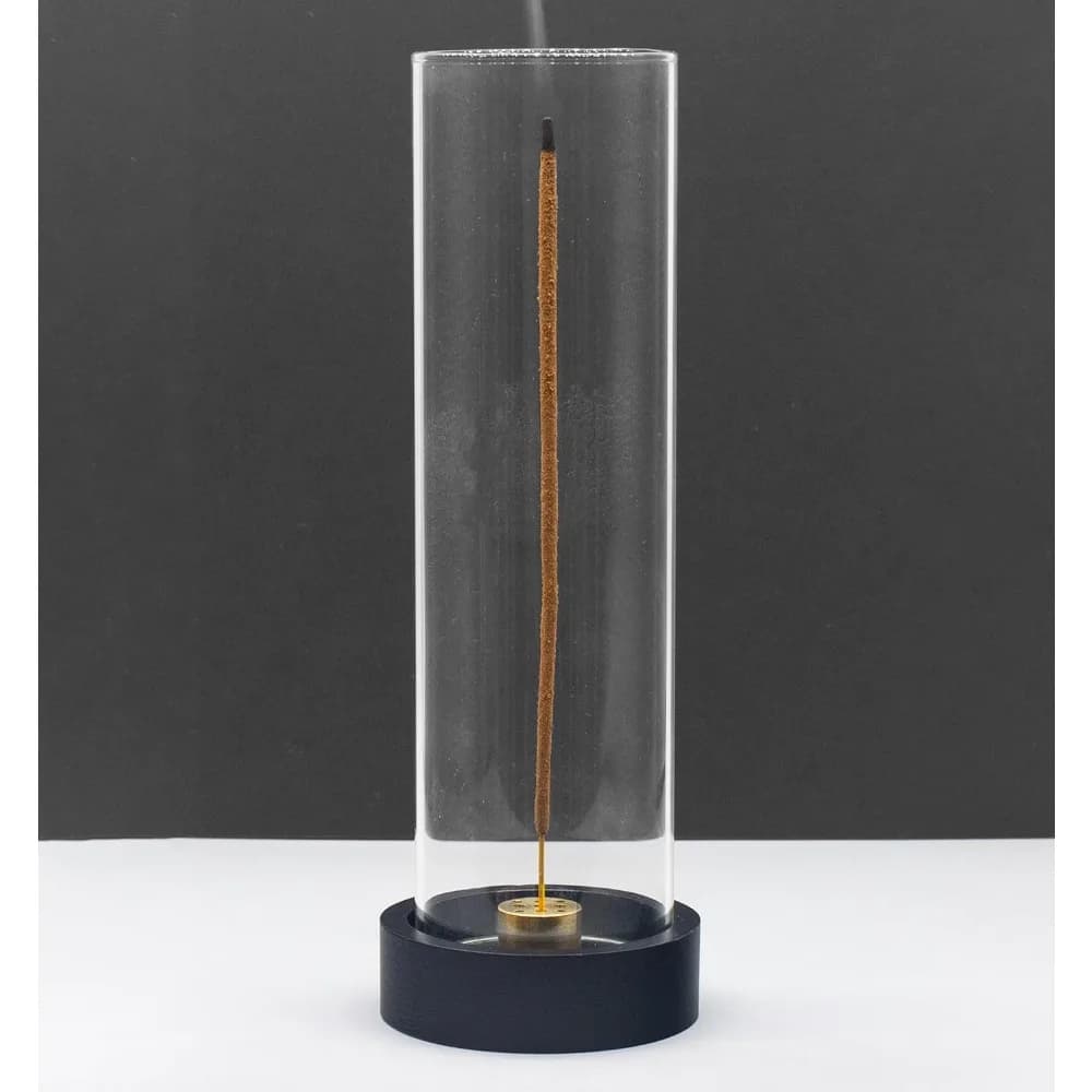 porta incenso per bastoncini, porta incenso moderno con raccoglitore di cenere in vetro[anti cenere volanti], porta bruciatore di incenso,zen vetro i