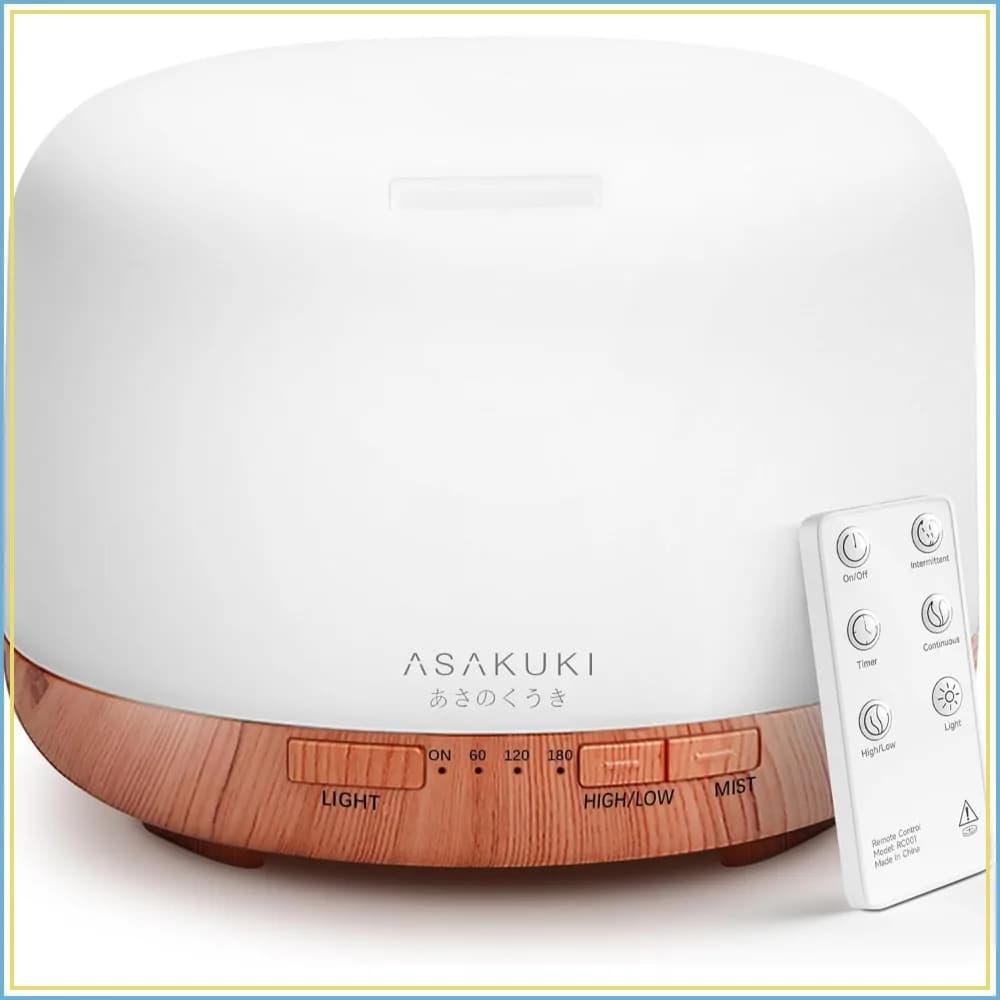 500ML Aromatherapy Diffuser, 7 LED Colors, Remote Control, Ultra-Quiet for Bedroom Office