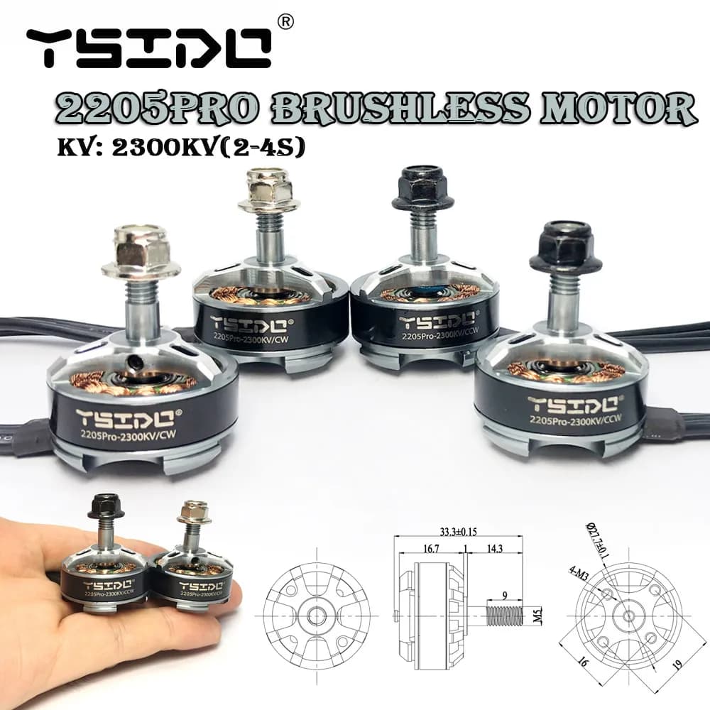 YSIDO 2205PRO 2205 2300KV CW CCW Motore Brushless per FPV RC QAV250 X210 Racing Drone Multicopter