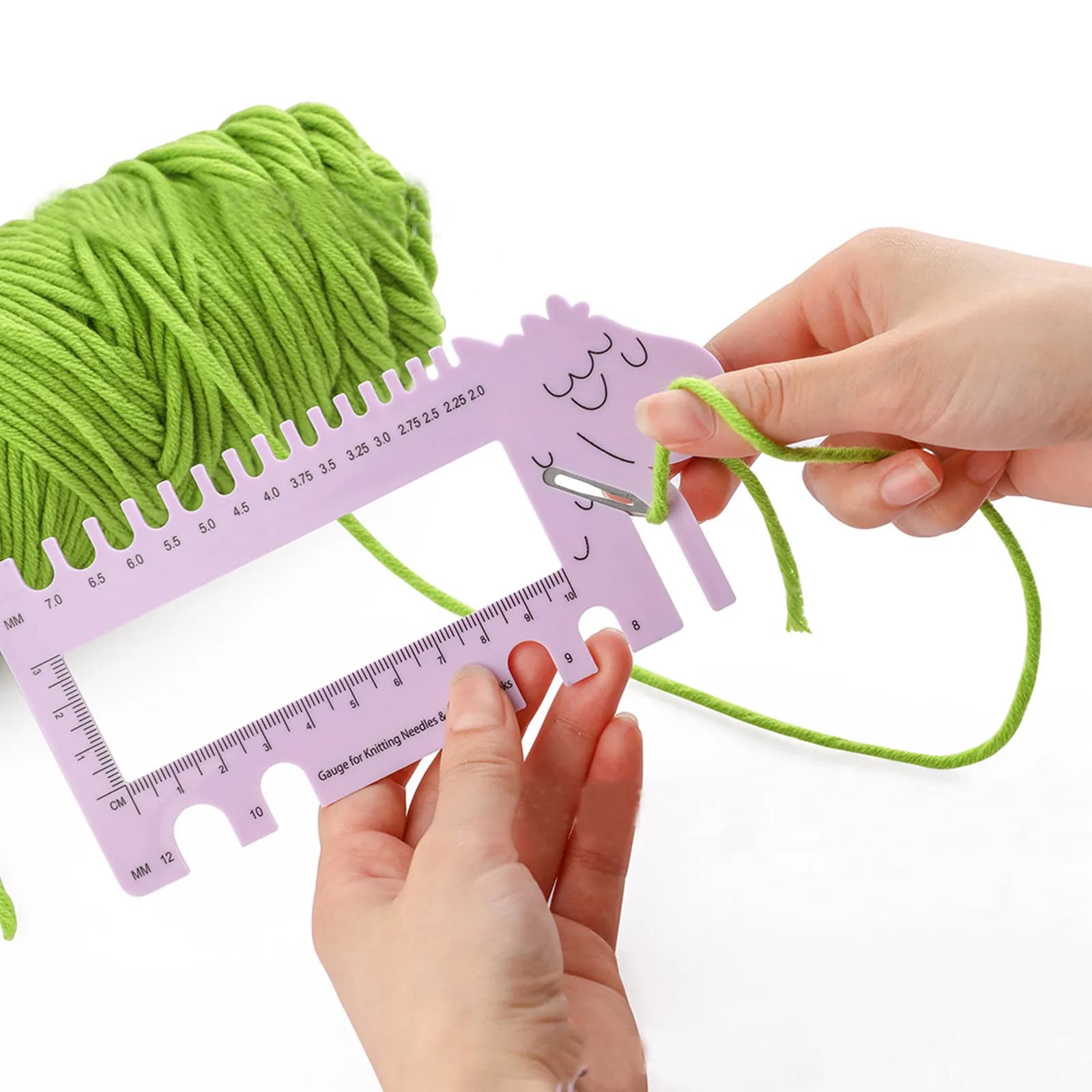 2 Pezzi Righello in Plastica per Misurare Punti di Lavoro a Maglia, Strumento per Misurare l'Uncinetto e la Misura dell'Ago, Strumento per Misurare i Punti di Lavoro a Maglia