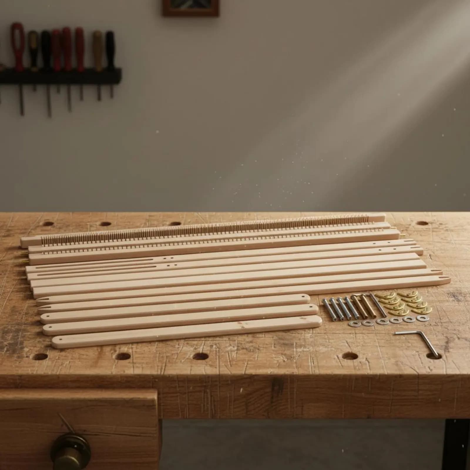 Wooden Tapestry Loom Long-Lasting Wooden Weaving Loom Kit Adjustable Weaving Frame Beginner Approachable Crafting Tool Easy To