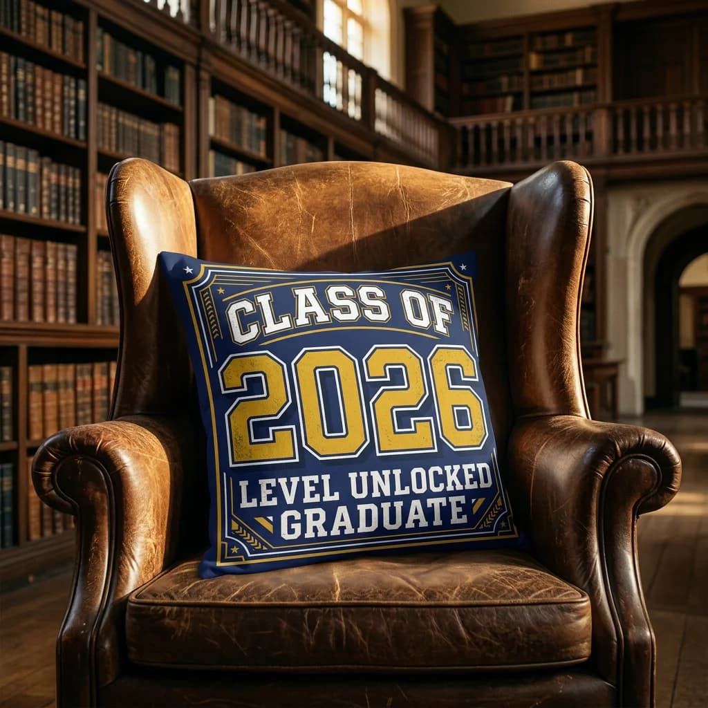 Federa per cuscino a tema Varsity Grad 2026, adatta per la decorazione di divani e camere da letto, regalo unico per le vacanze