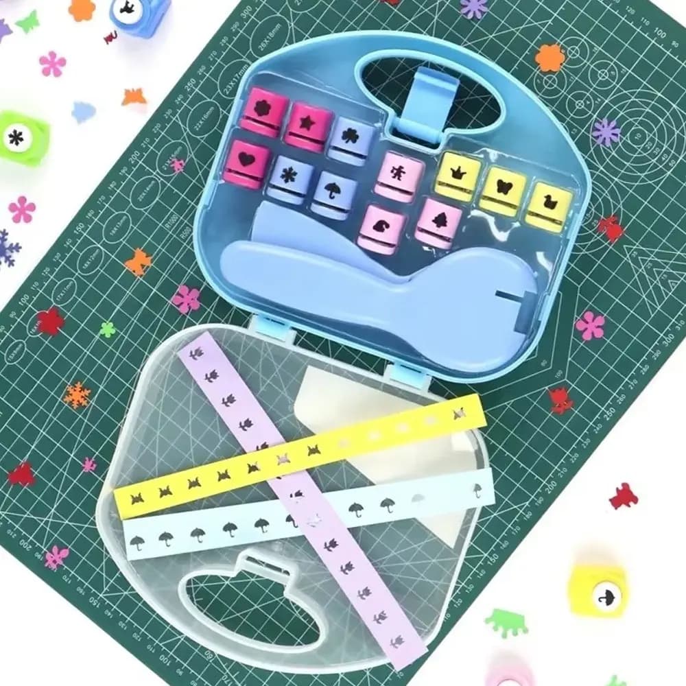 Colorful Scrapbook Hole Punch Set, Portable Craft Kit, Birthday, Christmas, New Year Scrapbooking Supplies