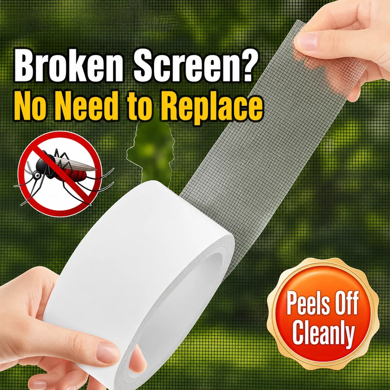 Self Adhesive Window Screen Repair Tape Waterproof Strong Adhesive Mesh Patch Anti Mosquito for Door Window Net Hole Fix